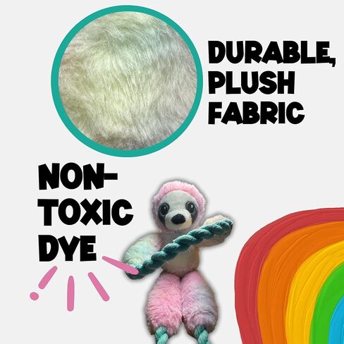 Nomi's Choice Sloth Multipet Dog Toy and Puppy Snuggle Buddy – Plush Stuffed Animals for All Breeds, Rope Dog Toy, Medium Sized Sloth, No Squeaker Pet Safe in Saudi Arabia