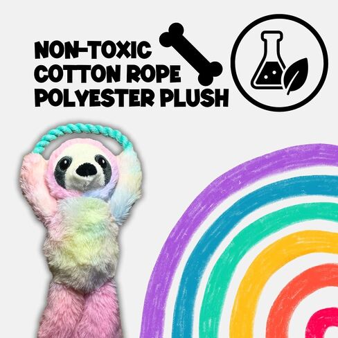 Nomi's Choice Sloth Multipet Dog Toy and Puppy Snuggle Buddy – Plush Stuffed Animals for All Breeds, Rope Dog Toy, Medium Sized Sloth, No Squeaker Pet Safe in Saudi Arabia