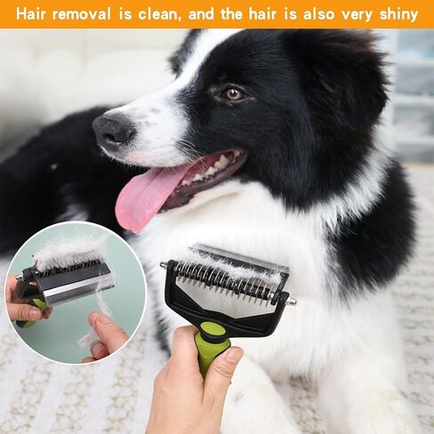 Pt brush for shedding，Dematting comb for Dogs, Cat deshedding Brush, Dog Grooming Rakes for long haired Dogs-Double Sided Shedding,Pet undercoat brushes Reduce Shedding by 95% (Pink) in Saudi Arabia