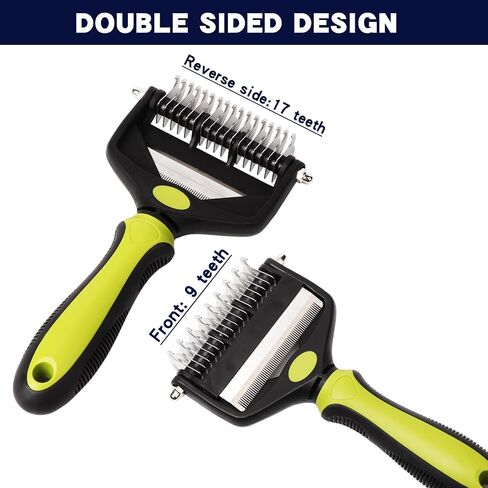 Pt brush for shedding，Dematting comb for Dogs, Cat deshedding Brush, Dog Grooming Rakes for long haired Dogs-Double Sided Shedding,Pet undercoat brushes Reduce Shedding by 95% (Pink) in Saudi Arabia
