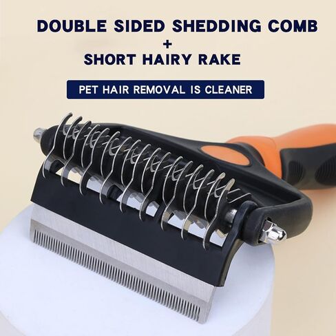 Pt brush for shedding，Dematting comb for Dogs, Cat deshedding Brush, Dog Grooming Rakes for long haired Dogs-Double Sided Shedding,Pet undercoat brushes Reduce Shedding by 95% (Pink) in Saudi Arabia