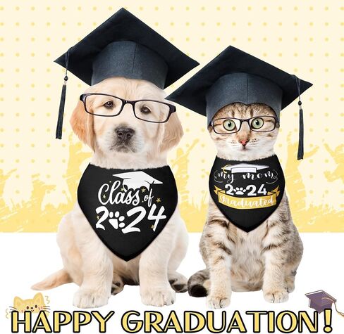 2 Pack Dog Graduation Outfit Class of 2024 Dog Bandana My Mom Graduated 2024 Dog Graduation Bandana Pet Holiday Costume for Small Medium Large Dog Outfit Pet Clothes Accessories in Saudi Arabia
