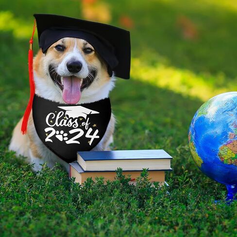 2 Pack Dog Graduation Outfit Class of 2024 Dog Bandana My Mom Graduated 2024 Dog Graduation Bandana Pet Holiday Costume for Small Medium Large Dog Outfit Pet Clothes Accessories in Saudi Arabia