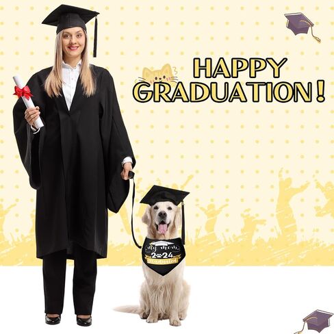 2 Pack Dog Graduation Outfit Class of 2024 Dog Bandana My Mom Graduated 2024 Dog Graduation Bandana Pet Holiday Costume for Small Medium Large Dog Outfit Pet Clothes Accessories in Saudi Arabia