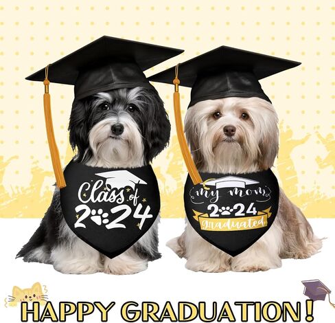 2 Pack Dog Graduation Outfit Class of 2024 Dog Bandana My Mom Graduated 2024 Dog Graduation Bandana Pet Holiday Costume for Small Medium Large Dog Outfit Pet Clothes Accessories in Saudi Arabia