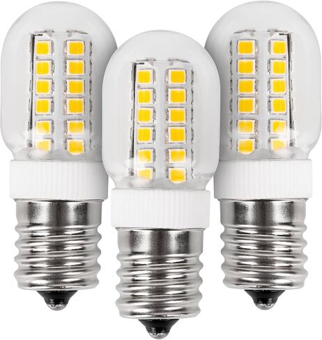 لمبة الميكروويف BlueStars 3W E17 Base 8206232A لمبة إضاءة LED قابلة للتعتيم، 3000K أبيض دافئ، يساوي 40W ساطع، 75V-130V، 240 لومن للثلاجة والميكروويف وغطاء المطبخ - حزمة من 3 in Saudi Arabia