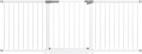 Large Baby Gate for Stairs, Doorways, Extra Wide Baby Gate Indoor, Metal, Durability Dog Gates for The House White, Auto Close Safety Child Gate, Pet gate. in Saudi Arabia