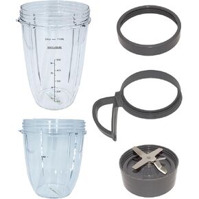 Blendin 5 Piece Deluxe Upgrade Kit Set with Extractor Blade, Cups, Handle, Lip Ring,Compatible with Nutribullet 600W,900W,NB-101B,NB-101S,NB-201,NBR-0601,NBR-1201,NB9-1301, 900 Pro Series Blender