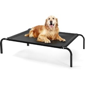 Premium Elevated Raised Cooling Cots Bed for Large Dogs Easy to use non-slip hammock for indoor and outdoor, Breathable mesh,40 inches（Black）