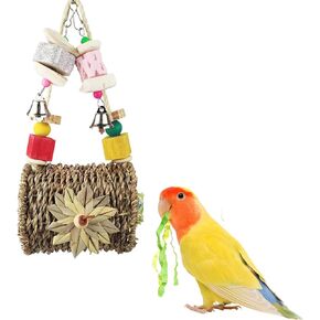 SUNSHINE Bird Toys Hanging Parakeet Cockatiel Toys Bird Shredded Foraging Toys Cuttlebone for Birds Natural Bird Toys Bird Cage Accessories for Parakeets Bird Toys for Small-Medium Sized Parrots in Kuwait