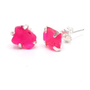 real raw clear quartz crystal stone tiny 4 to 6mm stud earrings with solid 925 sterling silver april birthstone gift for her niece daughter mom Uniquelan Jewelry(clear-quartz)