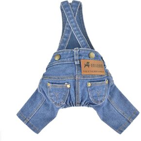 FLAdorepet Classic Dog Denim Jumpsuit Overalls,Dog Pet Cat Jeans Pants Clothes,Puppy Cowboy Costumes Outfits for Chihuahua Yorkie Dachshund (Light Blue, X-Large)