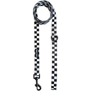 Jack & Bully Dog Leash with Padded Neoprene Handle, 360° Swivel Clasp, Heavy Duty Nylon, Durable, Checkered