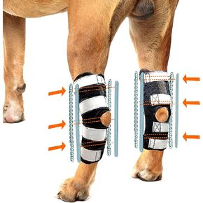 NeoAlly - 3-in-1 Long Rear Leg Hock Brace, Dog Leg Brace for Rear Leg with Rigid & Spring Inserts, Hock and Ankle Support, Dog Leg Sleeve with Reflective Straps, Small, 1 Pair
