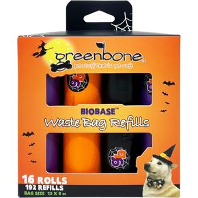 Biobase Halloween-Themed Pet Waste Bag Refills: 16 Rolls -192 Refills