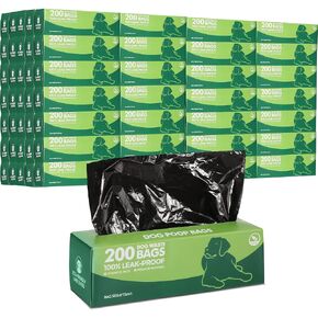 Sherr 60 Dog Poop Bags Rolls Dog Waste Bags 12000 Count Unscented Dog Trash Bags Leak Proof Pet Doggie Bags Thick Plastic Bag for Home Park Outdoor Travel Pet Supplies, Black in Saudi Arabia