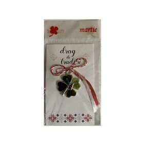 Martisor - Clover Amulet, Romanian folk tradition, greeting card, Mărţişor trifoi talisman martisoare