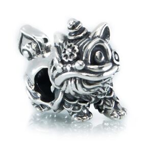 Chinese Lion Sterling Silver Charm Bead Pendant Xia The Chinese Lion Dragon fits pandora