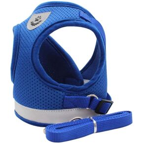 Cat and Small Dog Vest Harness and Leash Set, Mesh Harness with Reflective Strap, Step-in Adjustable Harness for Small Cats