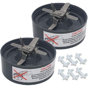 Joystar 2pcs update replacement parts of Cross Pro Extractor Blade with rubber mat,Compatible with NutriBullet blender NB102 900w series & NB101/NB101B/NB101S 600W Series