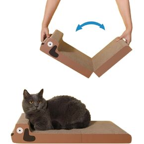 Cat Scratcher Cardboard Foldable Scratching Pad 23.6"x10"x2" Wide Cat Scratching Board, Recycle Corrugated Cardboard, Long-Lasting Cat Scratch Pad