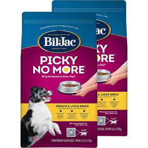 Bil-Jac Picky No More Medium & Large Breed Chicken Liver Recipe Dry Dog Food 6 Pounds (2-Pack)
