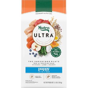 Nutro Ultra High Protein Dry Puppy Food, Trio of Proteins from Chicken, Lamb and Salmon, 3.5 lb. Bag