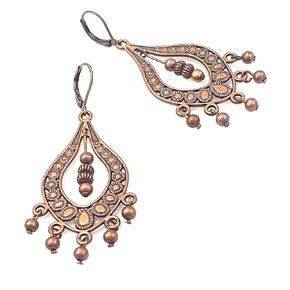Antiqued Copper Large Dangle Earrings
