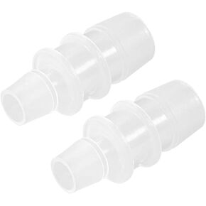 uxcell Aquarium Air Valve Connector Straight Clear White Plastic Airline Tubing 12mm to 20mm 2Pcs