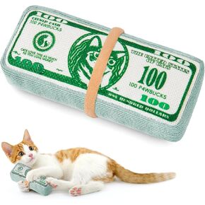 Potaroma Cat Toys US-Dollar Catnip Crinkly Sound Toy, Mesh Fabric for Teeth Cleaning, Interactive Kicker Toys for Indoor Kitten Exercise 6.0 Inches for All Breeds