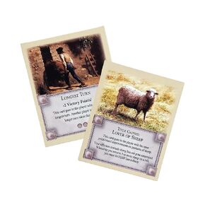 2-Card Gift Pack compatible with Catan's Settlers of Catan - Sheep Lover and Longest Turn Cards