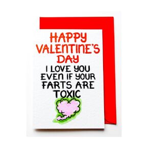 Funny Toxic Fart Valentine's Day Card For Husband, Wife, Boyfriend, Girlfriend, Partner, Him