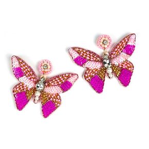 Beaded Butterfly Earrings for Women Girls, butterfly wing earrings, Statement Dangle Wing Earrings for Prom, Vani Trapani