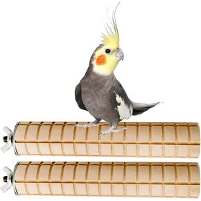 2 PCS Bird Chewing Toy Parrot Wood Toys Bird Shredding Biting Wood Teething Toys Bird Perch Stand Bird Cage Accessories for Small Animals Hamster Lovebird Parakeets Cockatiels Conures Budgie