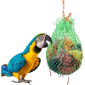 Large Bird Shredder Ball Toy, Hanging Parrot Foraging Shredding Toy, Bird Cage Accessories, Suitable for Birds Parrots Parakeets Cockatiels Love Birds - 10 Inches in Diameter