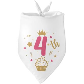 4th Birthday Dog Bandana Dog 4 Year Old Birthday Dog 4th Birthday Boy Girl Birthday Bandana Puppy Bandana 4th Birthday Photo Prop Accessories for Pet Dog Lovers Owner Gift