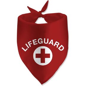 Lifeguard Funny Cute Dog Bandana for Puppy Dog Beach Pool Accessories Bandana Personalized Red Dog Bandana Pet Scarf Pet Accessories for Pet Dog Lover