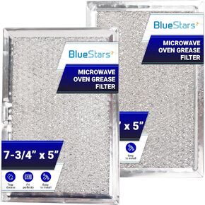 BlueStars 5230W1A012B Microwave Oven Grease Filter 5 x 7-5/8 - Fit for LG GE Sears Over-the-Range Microwave Ovens - Replaces DE63-00666A AP5306190 PS3506741-2 Packs