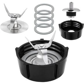 7pcs Blender Replacement Parts for Oster, Blender Ice Blade with Jar Base Cap, Coupling Stud Slinger Pin and 4 Gasket O-Ring Rubber Seal Accessories Compatible with Oster Osterizer Blenders