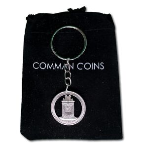 Cut Coin Keychain 2010 Arkansas Hot Springs National Historical Park American State Park Quarter Collection Coin Keyring Jewelry
