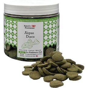 Algae Discs 8 oz, Sinking 18mm Wafers, Fish Food for Freshwater Herbivores