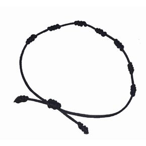 Arteneca 2 Pcs 7 Knots black String Bracelet Which is Adjustable, and Infused with Protective Energy - Unisex Rope Bracelet
