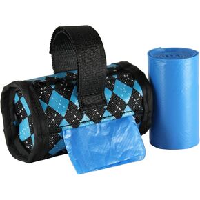 Barrel Dispenser with 2 Rolls Refill Bags (Blue Argyle)