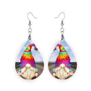 Tie Dye Hippie Gnome Earrings