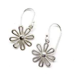 Handmade Sterling Silver Flower Earrings, Silver Daisy Earrings, Floral Earrings