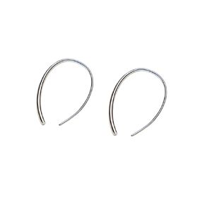 Earrings Silver Earrings Pair of U Shaped Earrings Women Hoop Earrings Fashion Simple Elegant Earrings for Mother, Girlfriend, Birthday Body Wear Jewelry Earrings Gift (U Shaped 925 Silver)