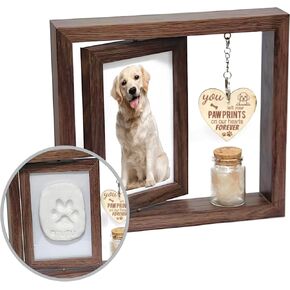 مجموعة تذكار لبصمة مخالب الكلب أو القط، إطار خشبي لصورة الحيوانات الأليفة مع زجاجة تذكارية لشعر الحيوانات الأليفة، مجموعة انطباعات مطبوعة بمخالب الحيوانات الأليفة مع 2 طين، هدية شخصية لمحبي الحيوانات الأليفة in Kuwait
