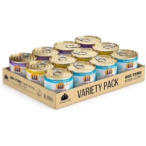 Weruva Wet Cat Food, Big Time Bonus Round Pate Variety Pack, 10oz Can, Pack of 12