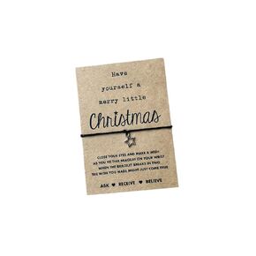 Christmas stocking filler gift | Have yourself a merry little Christmas wish string bracelet | Secret Santa gift | Christmas bracelet