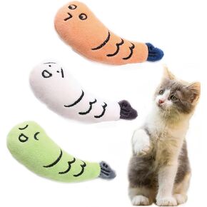 3 Pack Cat Kicker Toys,Small fish adorable shape,Soft Plush Cat Toys Interactive Toy,Catnip Toys for Kitty Chewing Training Interactive